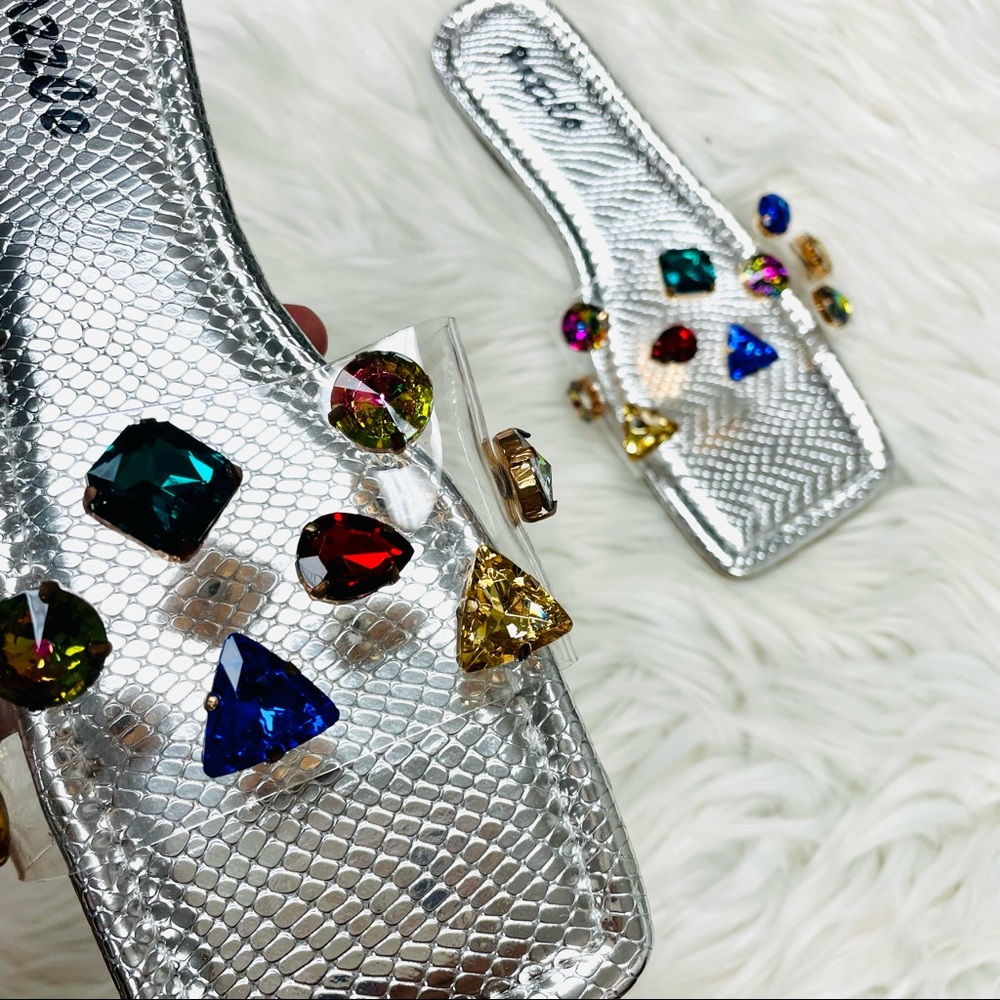 Silver clear gem sandal - Picture 5 of 6